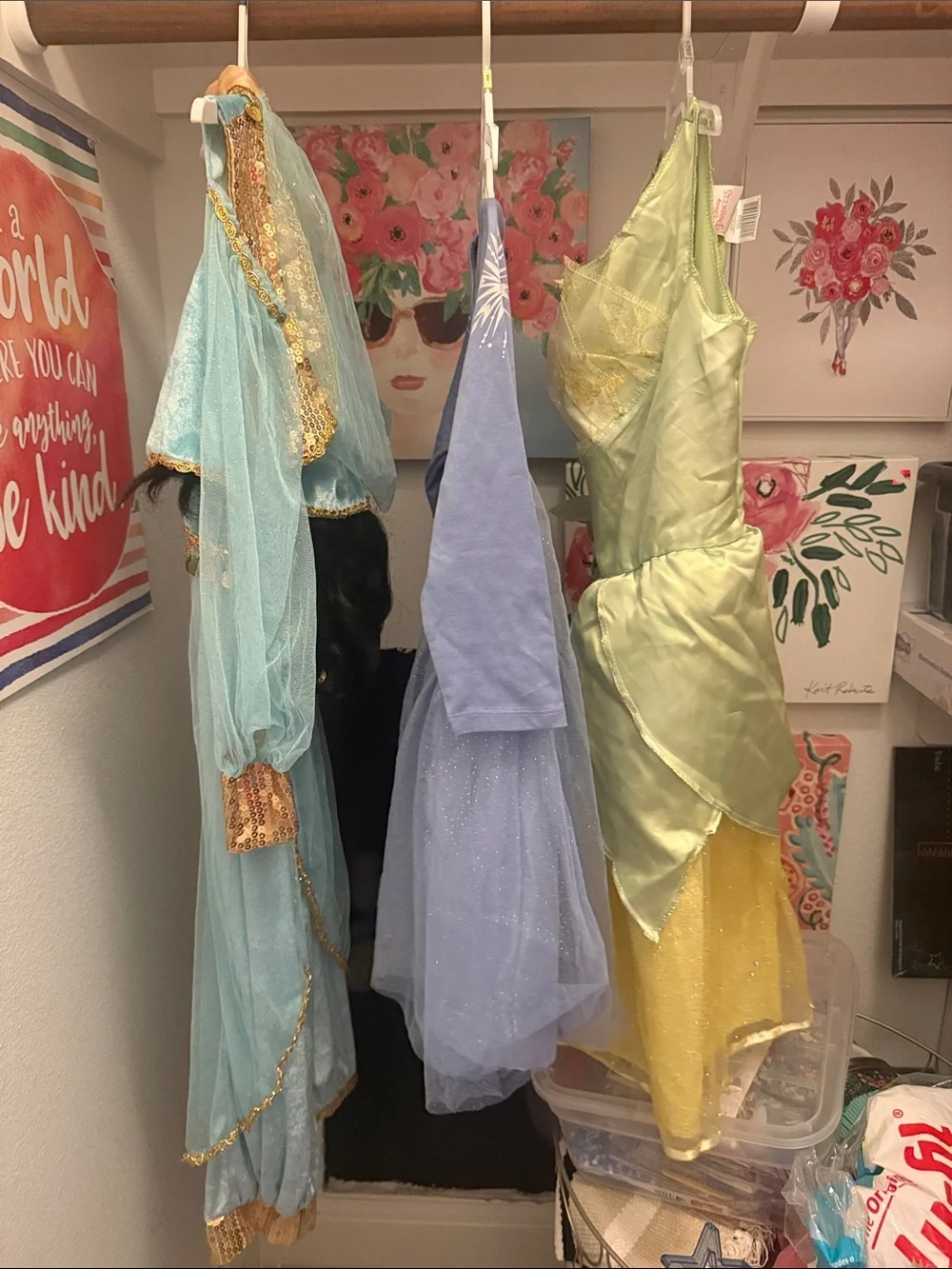 Disney Princess Costume Lot in Light Blue, Aqua, Yellow and Green - Picture 3 of 6
